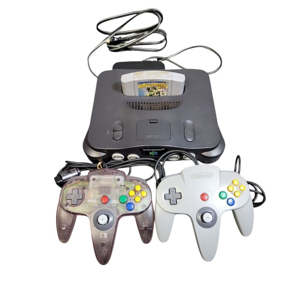 Nintendo 64 Console Bundle N64 w/ 2 OEM Controllers + Game Tested Works